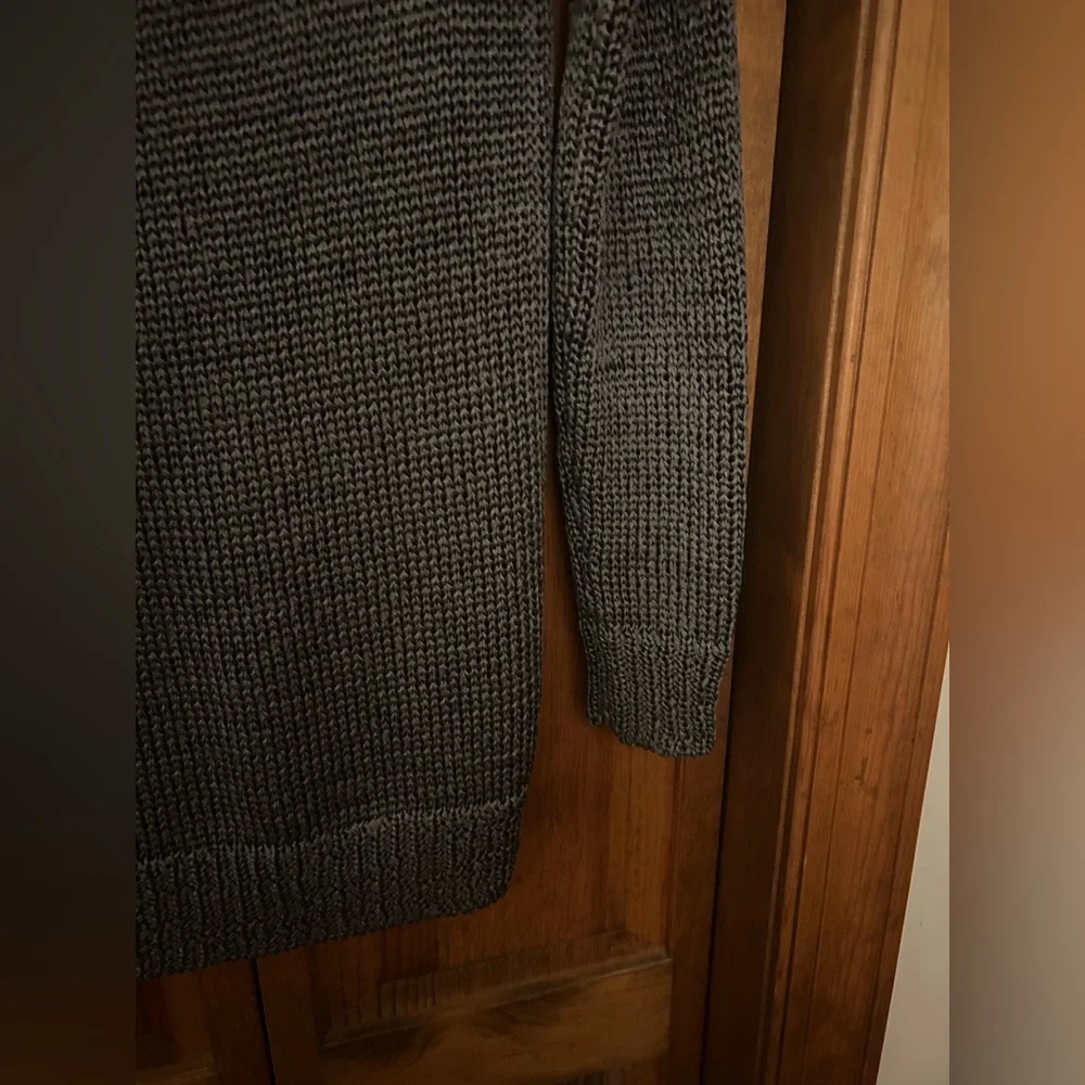 J. Crew Women’s Sz S Longline Silver/Grey Professorial Academic Crochet Cardigan